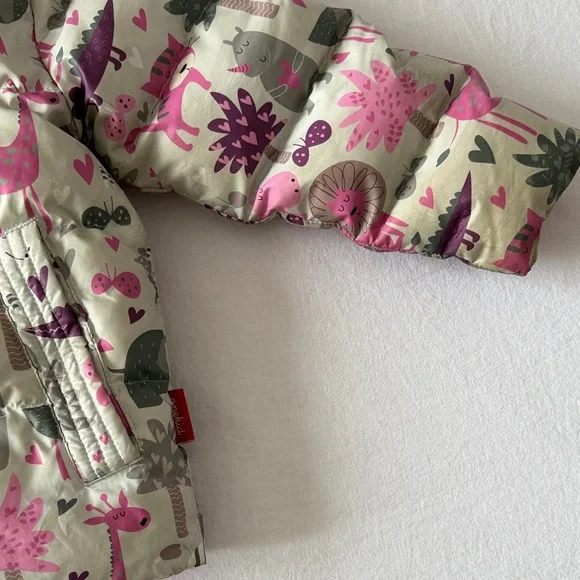 Pink Kids Print Puffer Jacket - Picture 3 of 11